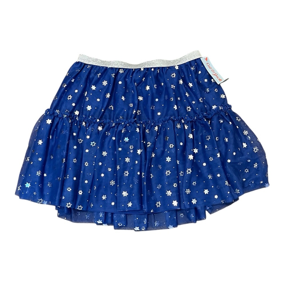 Cat & Jack Girls Blue Silver Hanukkah Tulle Skirt Size: XS (4-5 years old) - Picture 3 of 6